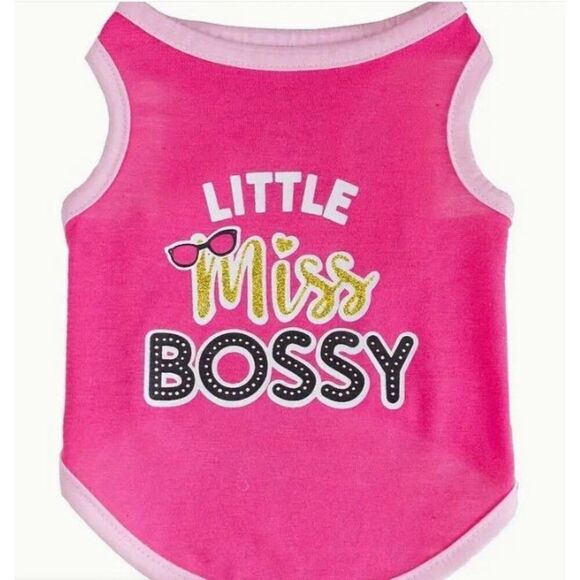 Little Miss Bossy Dog Cat Pet Small Pink Shirt NWOT - Picture 3 of 3